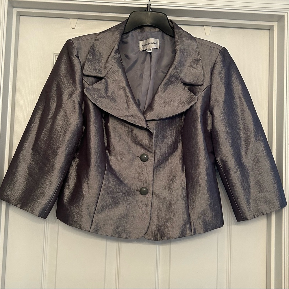 Harve Benard Vintage Gray Metallic Blazer Size 14W
